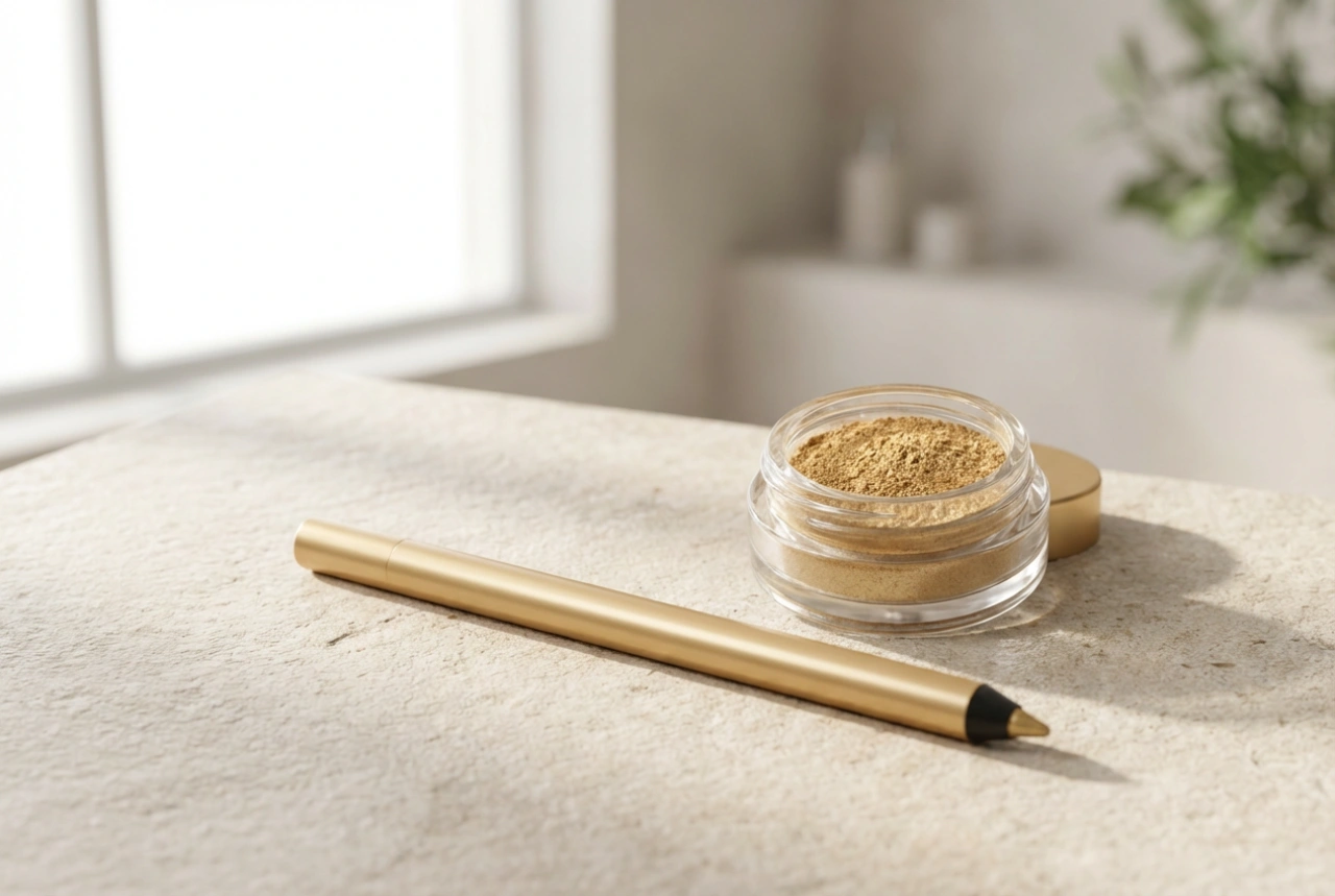 Gyllene eyeliner: accenter för dag och kväll