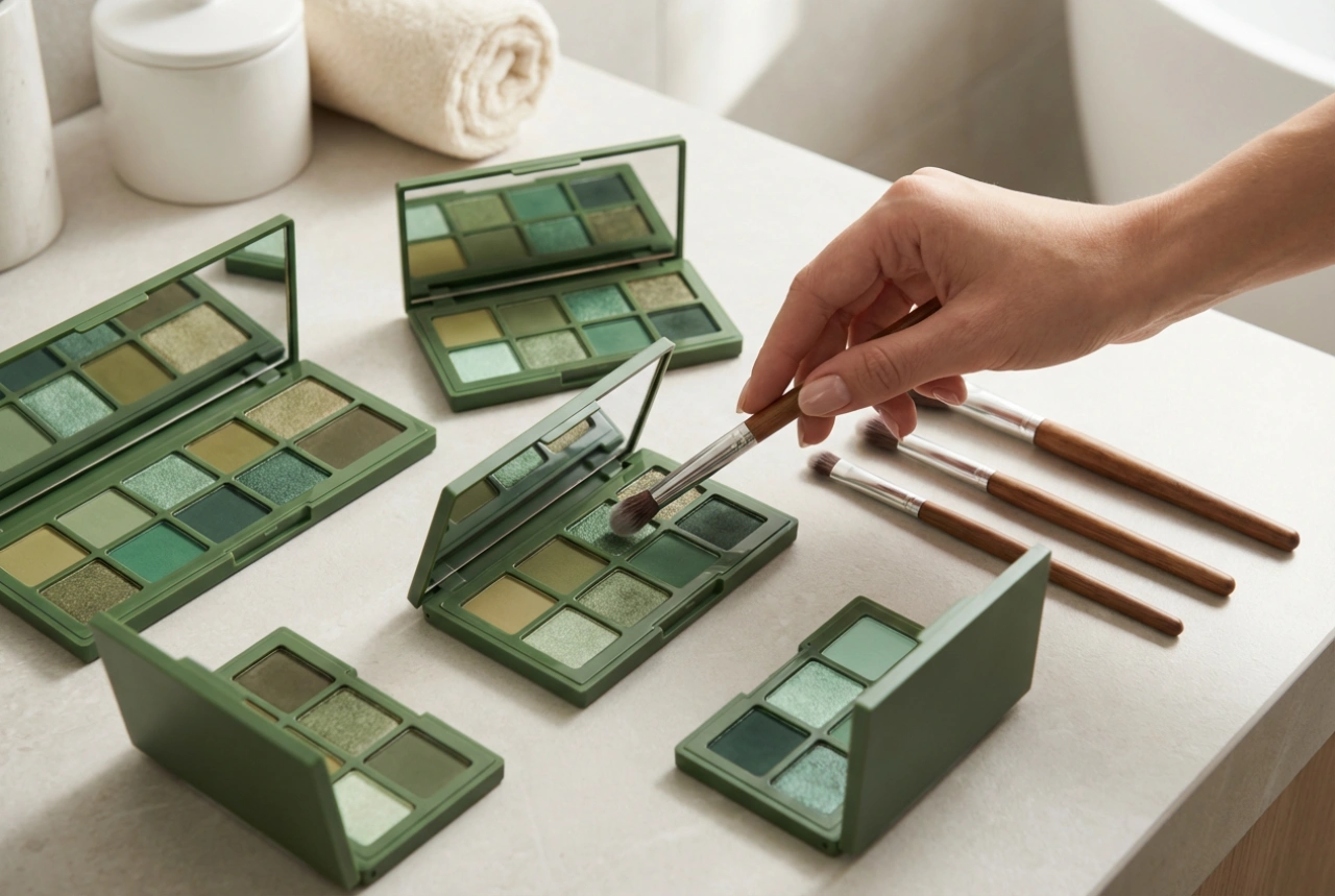 Grön ögonmakeup: Matcha nyanser och enkel applicering