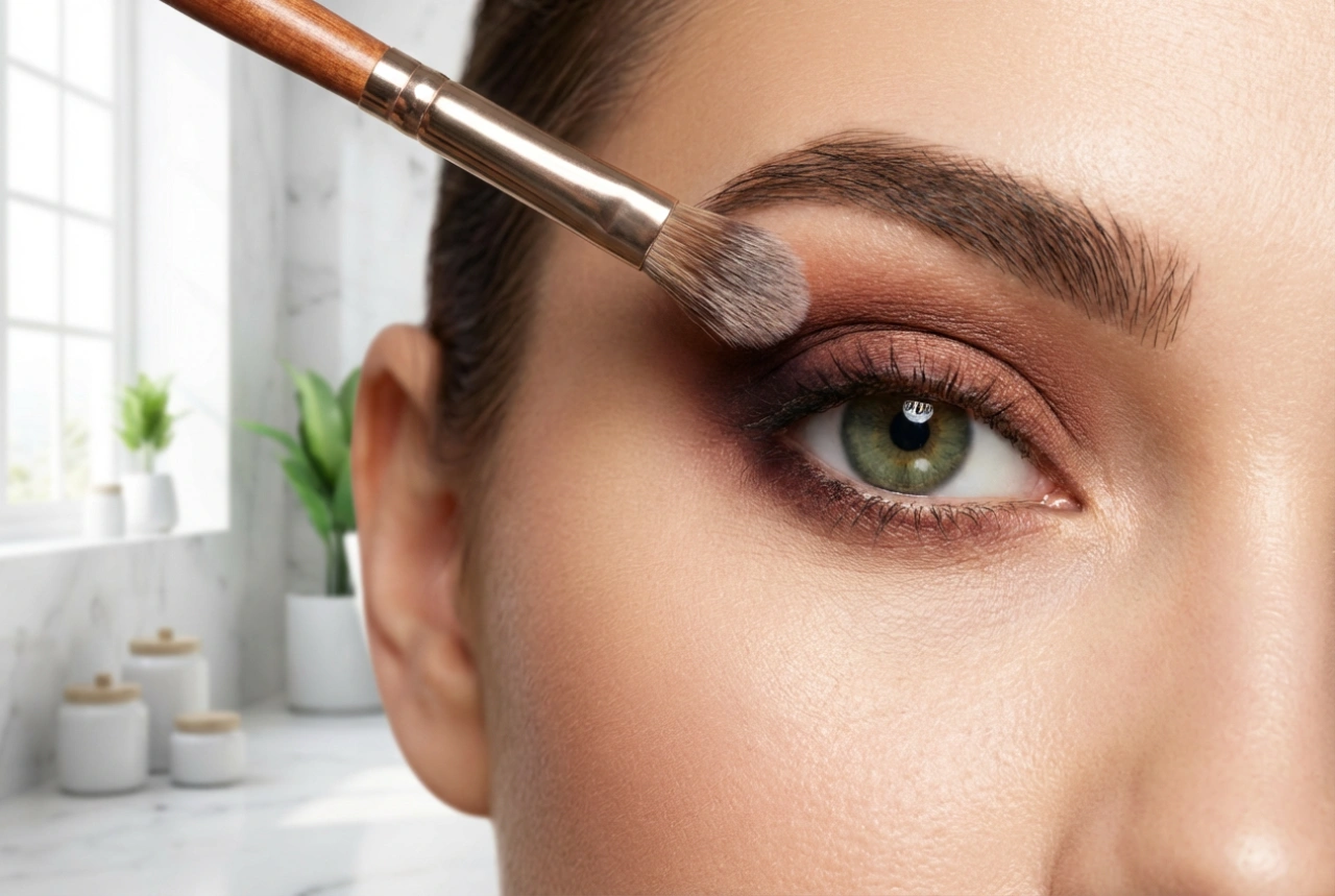 Makeup för gröna ögon: från kastanj till plommon, steg för steg