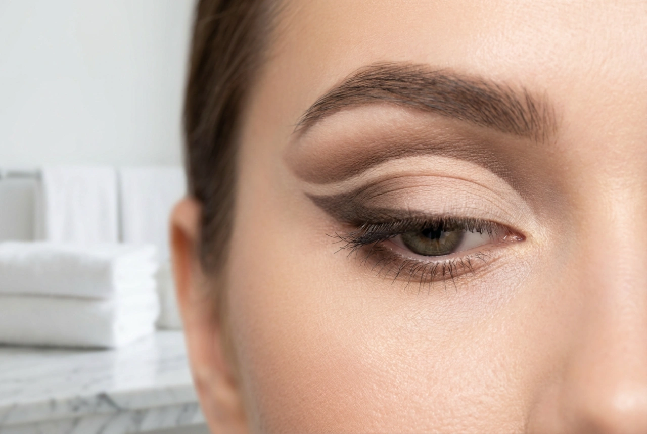 Cut crease-smink: förberedelse av ögonlocket, skuggor och finish