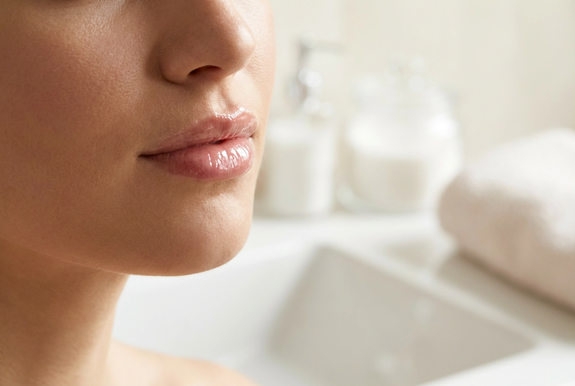 Genomskinligt läppglans: hur man framhäver formen och får lyster