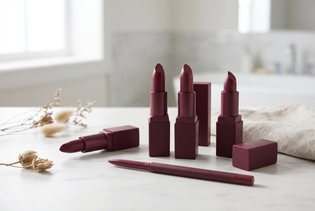 Vinrött läppstift: hur man väljer nyans och skapar en exakt kontur