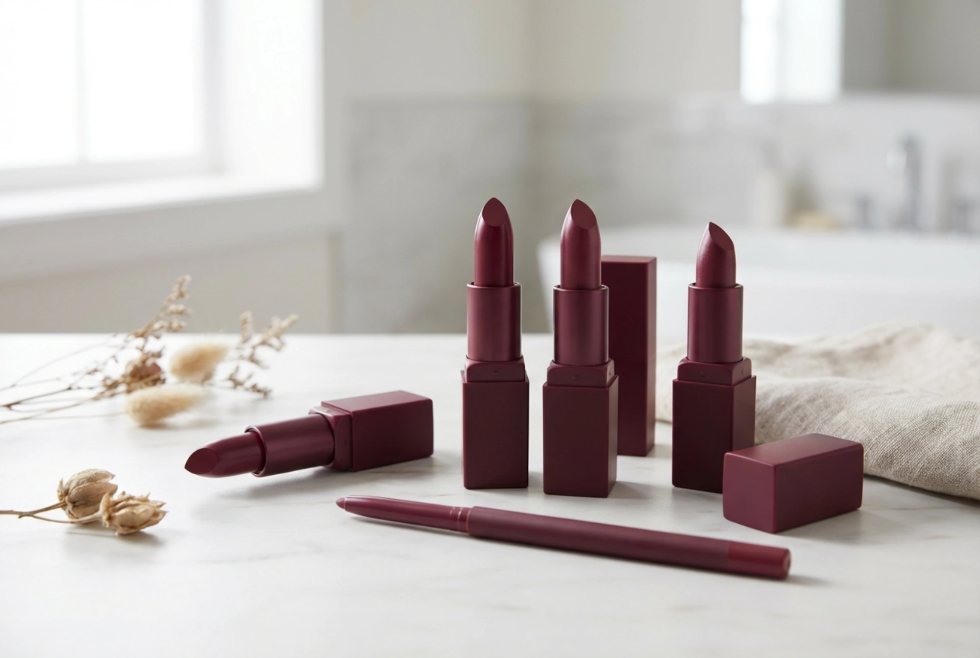 Vinrött läppstift: hur man väljer nyans och skapar en exakt kontur