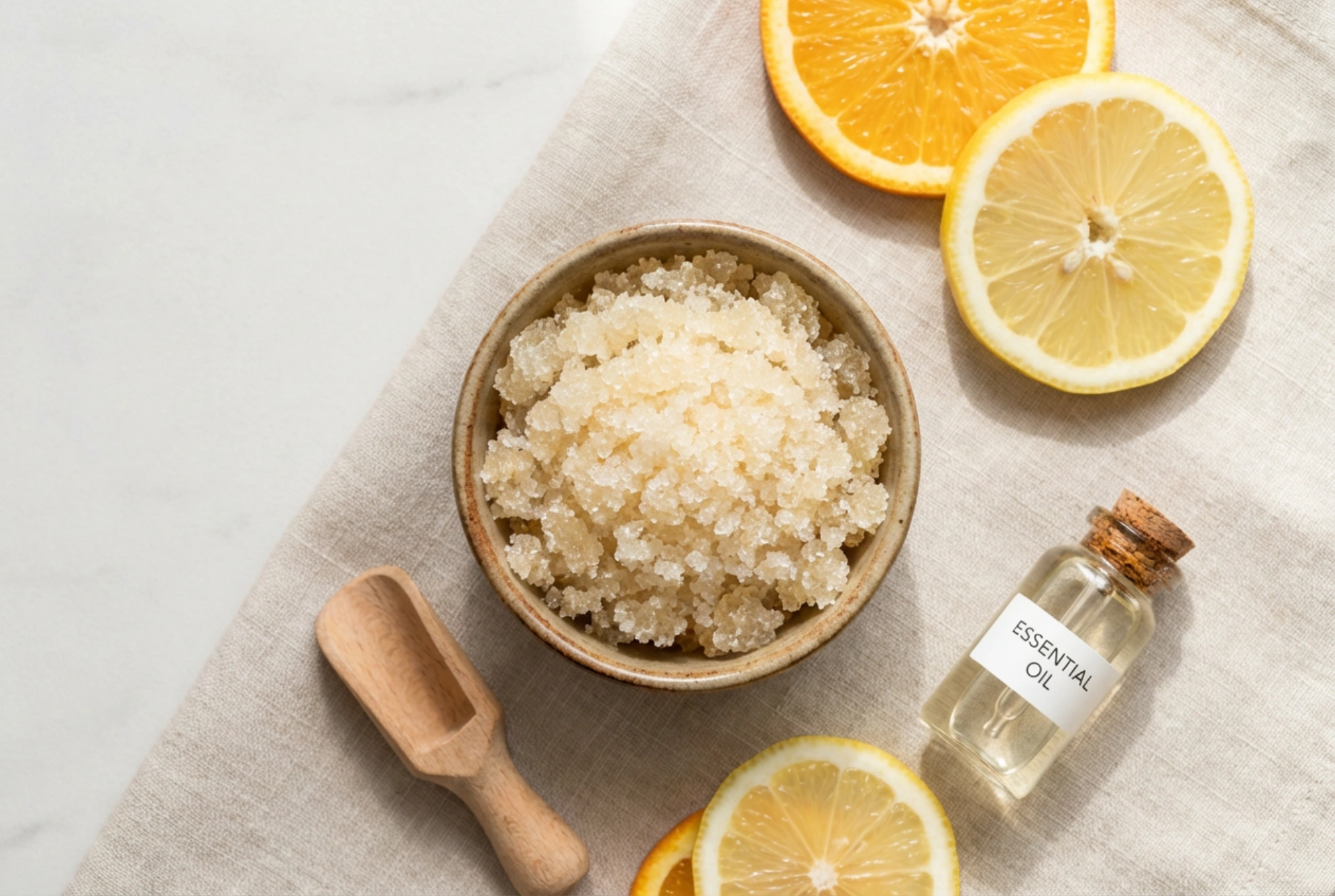 Sockerskrubb: recept för slät hud, ingredienser och instruktioner