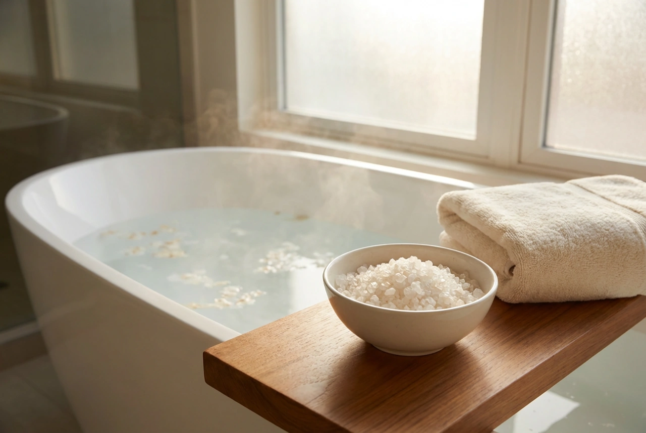 Magnesiumbad: förberedelse, vattentemperatur och tillbehör