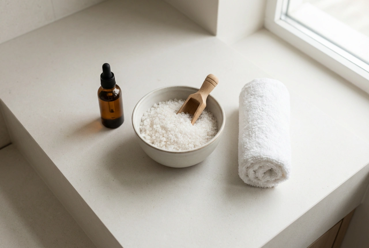 Saltbad hemma: proportioner, steg-för-steg och hudvård efteråt