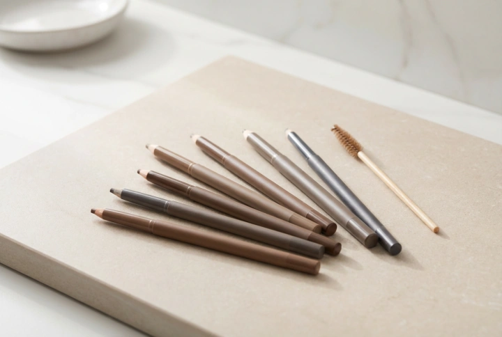 Ögonbrynspennor: Hur du väljer hårdhet och nyans och hur du applicerar dem