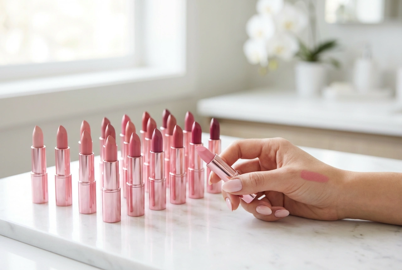 Rosa läppstift för vardag och kväll: val av nyans och applicering